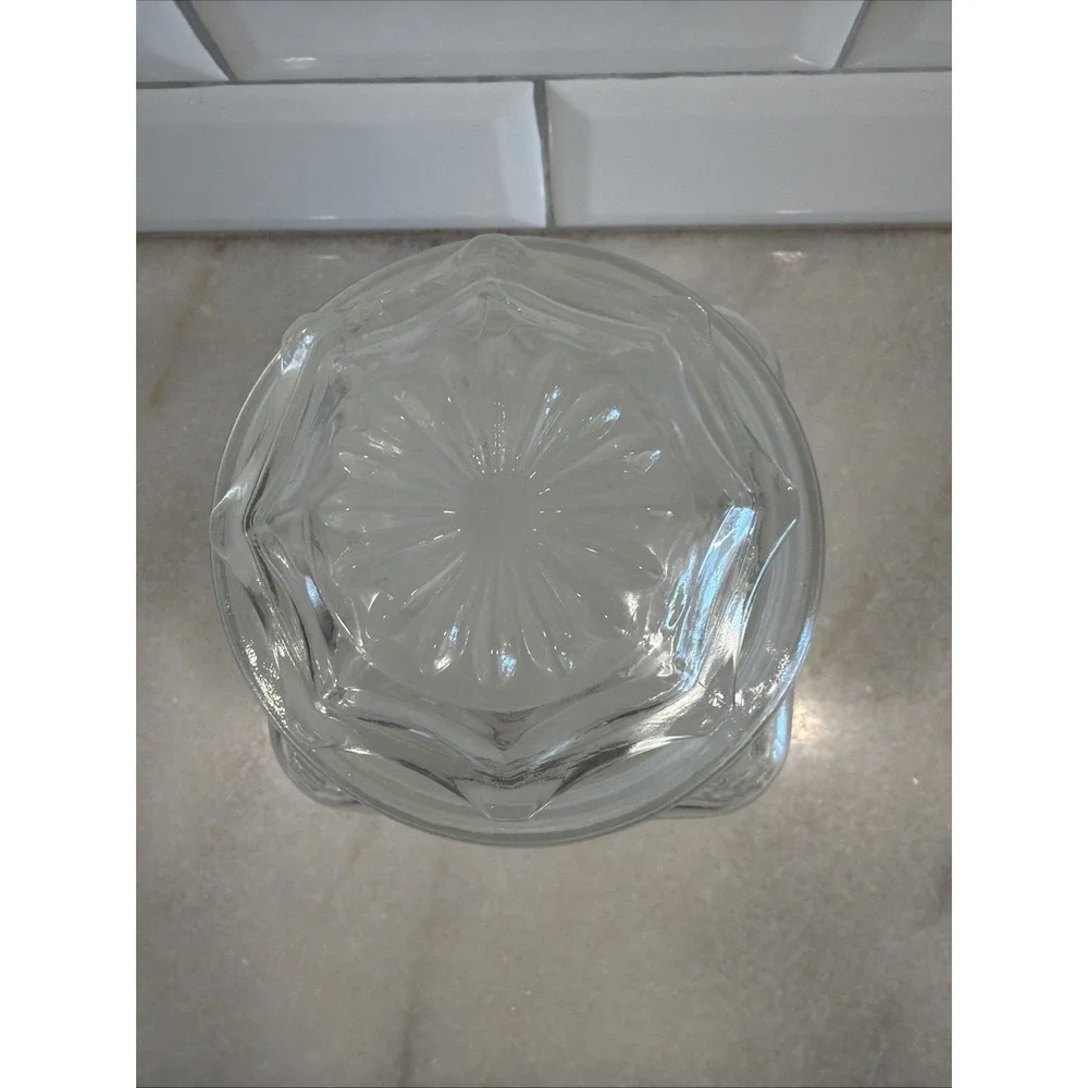 Vintage Anchor Hocking Wexford Clear Medium Canister‎ Jar w/ Lid 6 1/2